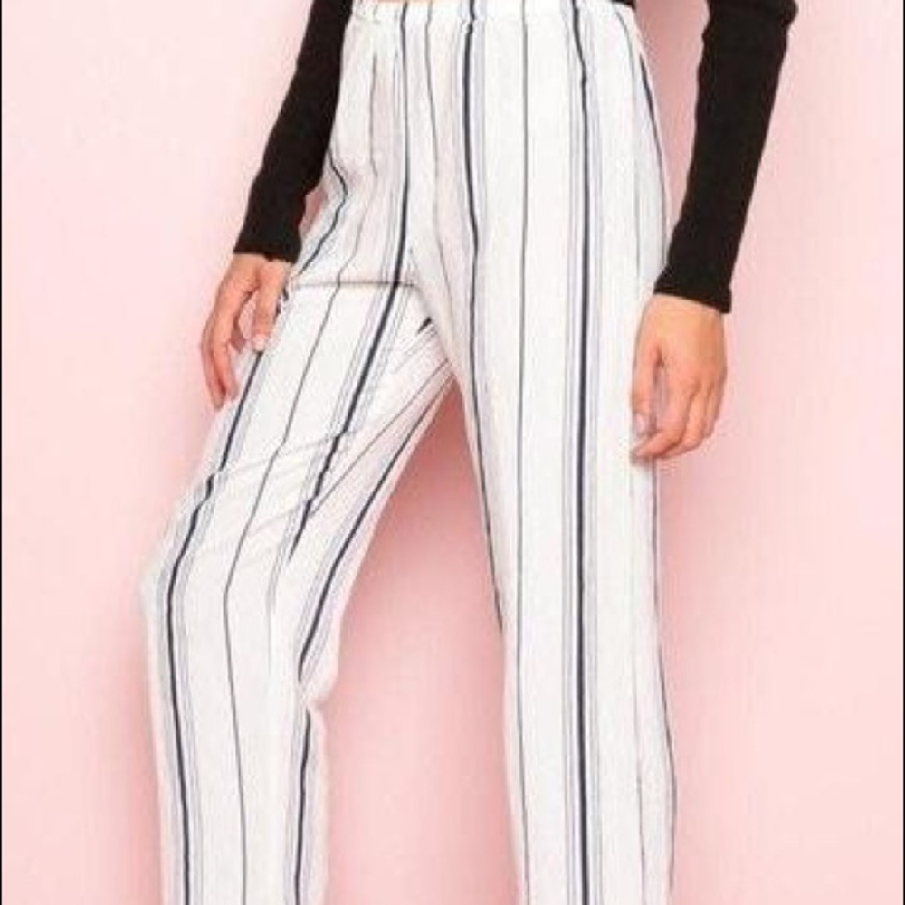 Brandy Melville White and Navy striped pants - Picture 4 of 4